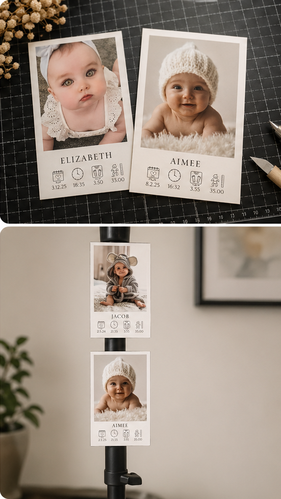 Custom Baby Memory Photo Card – Personalized Keepsake