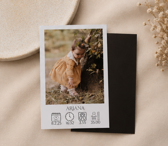 Custom Baby Memory Photo Card – Personalized Keepsake